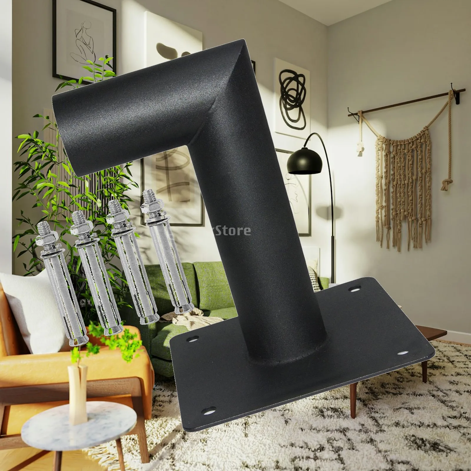 90 Degree Wall Mount Bracket Slip Fitter Adapter Metal Pole Utility Sturdy L Shape Bracket for Barn Lights Solar Lights