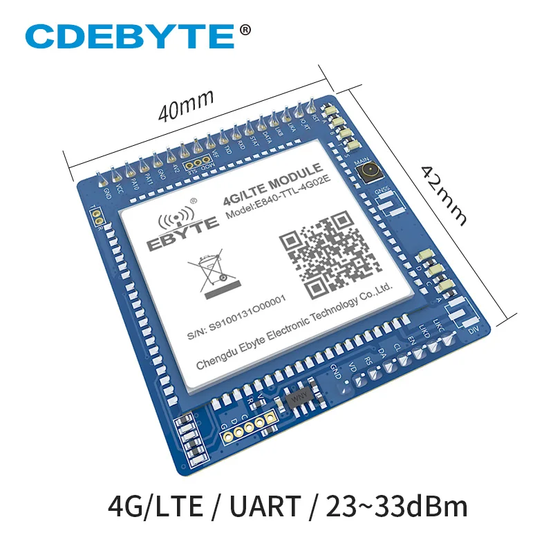 Imagem -02 - Lte Ipx Interface Ttl Uart Transceptor sem Fio E840-ttl4g02e Lte-fdd Wcdma Gsm Porta Serial para Servidor Módulo Bidirecional 4g