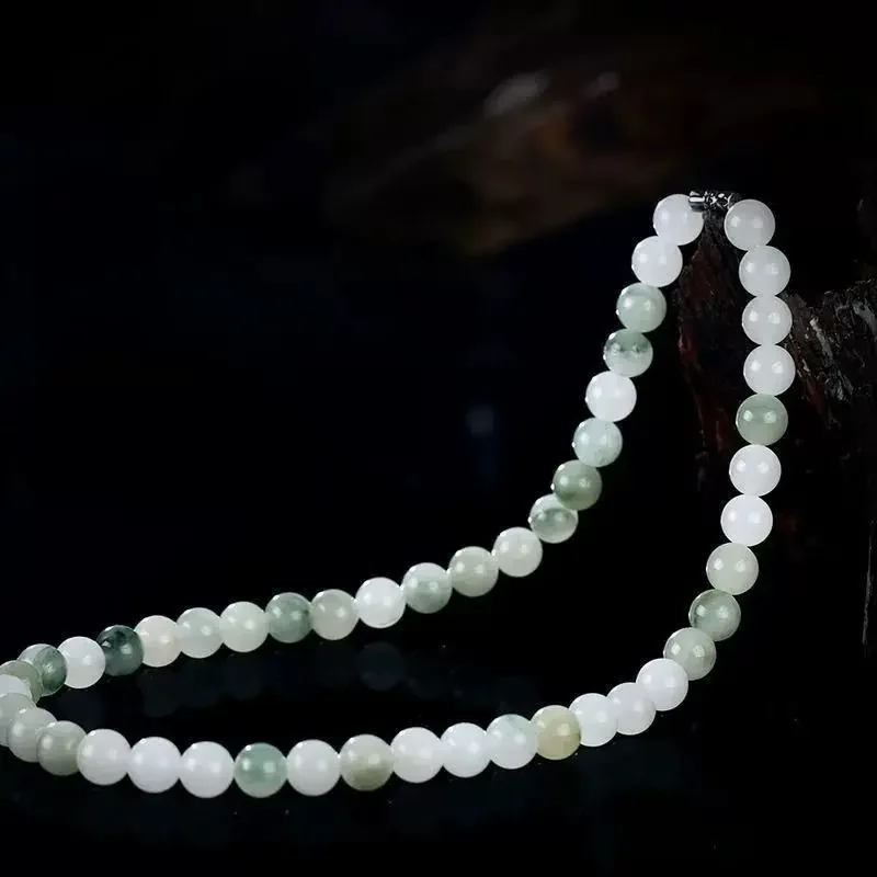 

Золотые шелковые белые нефритовые круглые бусины для женщин, переносная ключица для матери, элитный подарок