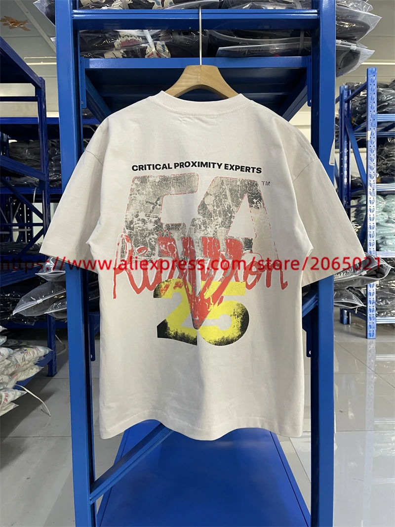 2025ss RRR 123 القرب الحاسمية SS تي شيرت الرجال النساء عالية الجودة غسلها القمم المحملة RRR123 تي شيرت