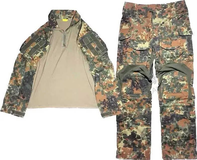 GEN3 Flecktarn Training Tactical Frog Skin G3 Battle Frog Suit Long sleeved+long pants combat Hunting Breathable Clothes image 3