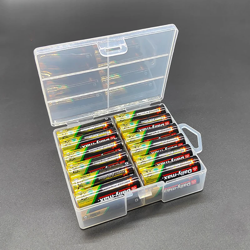 Transparent Battery Storage Box For 18650 Batteries Plastic Organizer With Hardware Accessories And Clear Divider With Cover,