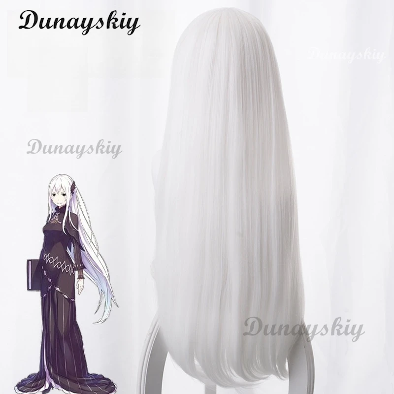 RE: ZERO Starting Life in Another World Echidna Cosplay Wigs Boku White Long Straight Hair Girls Woman Christmas Customized