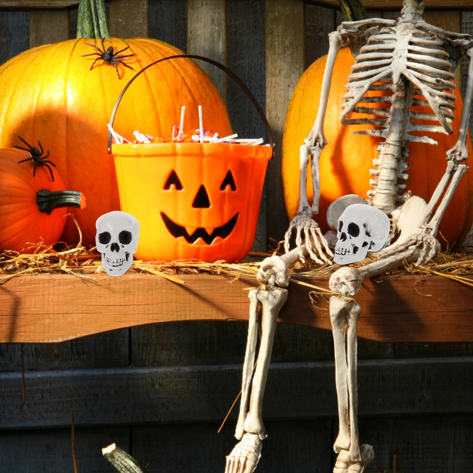 2 stücke Decor Zubehör Angst Design Party Maskerade Halloween Schädel Requisiten Halloween Schädel Zubehör Desktop Ornament