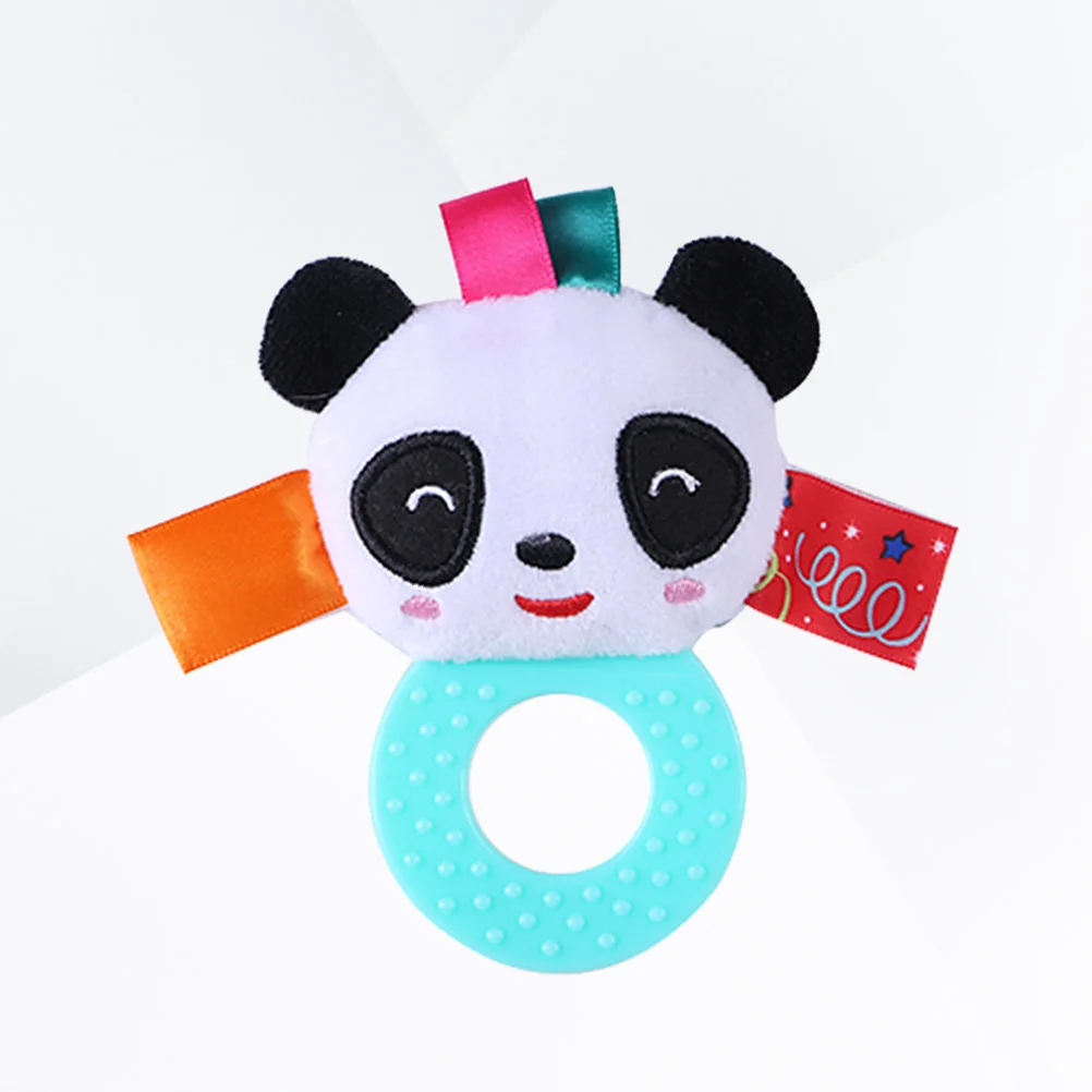 

Tooth Glue Hand Roaming Babies Toys for Animal Cartoon Teether Ring Rattle Baby