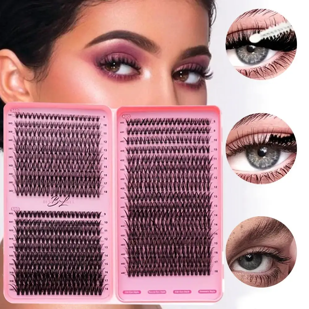 740 Clusters False Eyelashes 30D40D Glue Tweezers Eyelash Book Segmented Tools Eyelash Makeup Eyelash Kit Extension Applica O2R5