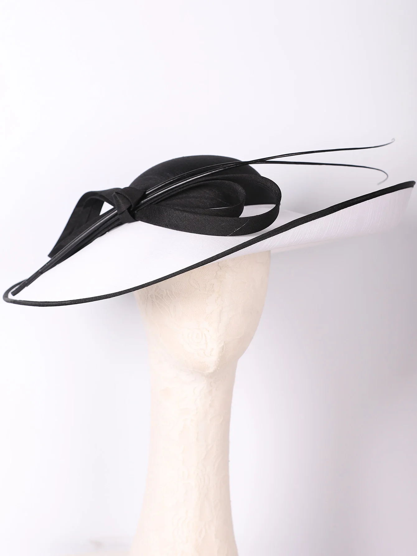 FS Royal Red Damen Hochzeiten Fascinator Hüte Frauen Schwarz Große Große Krempe Kentucky Kirche Fedoras Tea Party Kleid Sinamay Hut – Detail 11