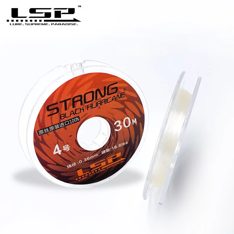 

LSP 100% Fluorocarbon Lines 0.22-0.4mm 30M Portable Carbon Fiber Smooth Monofilament Leader Line Seawater Fishing Tackle Wire