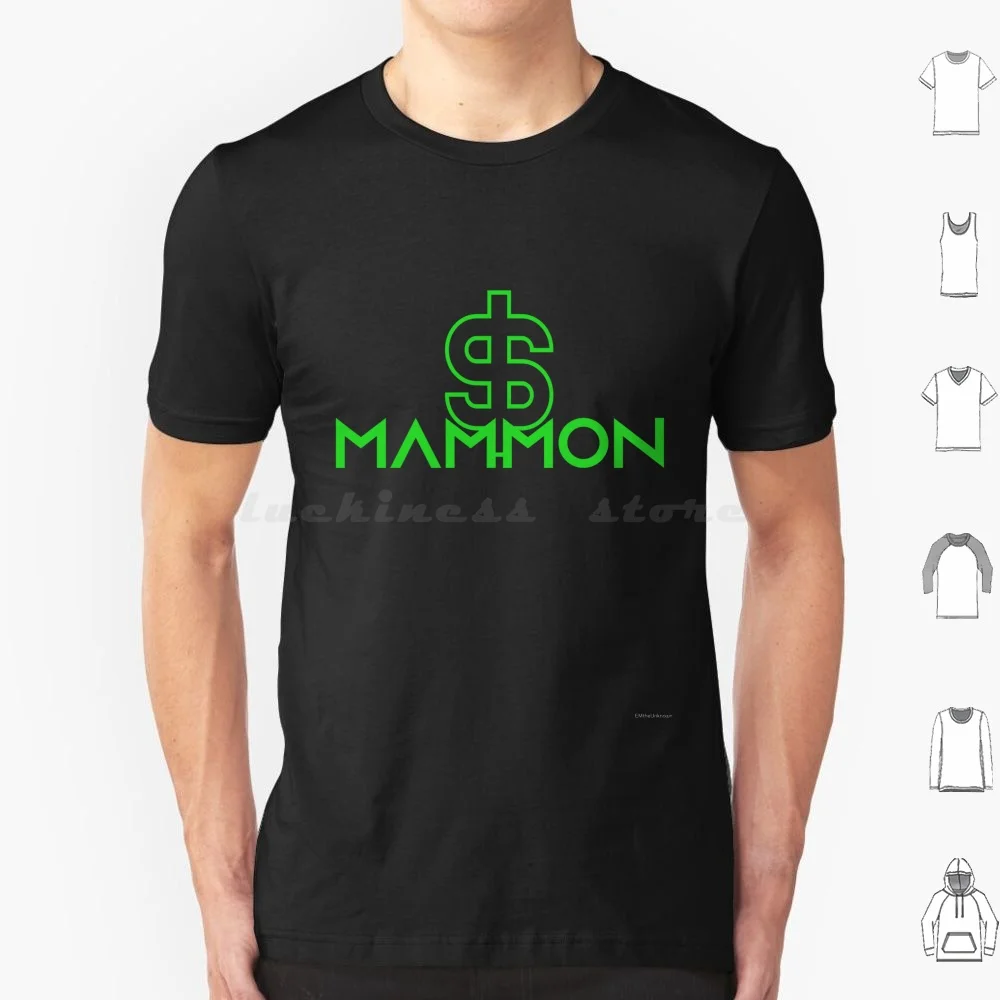 Mammon T Shirt Big Size 100% Cotton Mammon Money Of Evil Dollar Sign