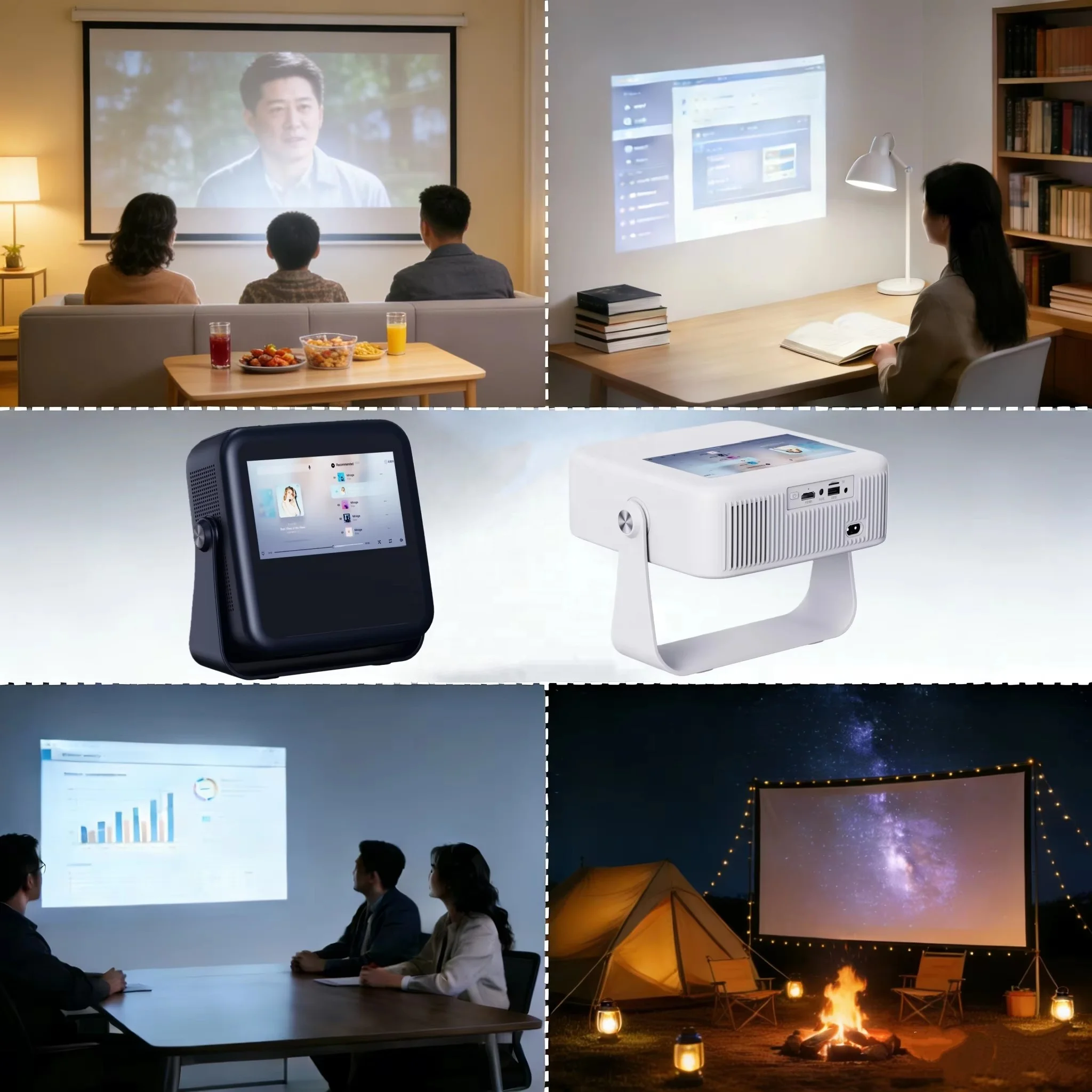 2026 Newest  LCD Smart Projector KA53 4K 1080P Android 13.0 Amlogic T950S 500 ANSI Lumens TOF Auto Focus with Touch Screen