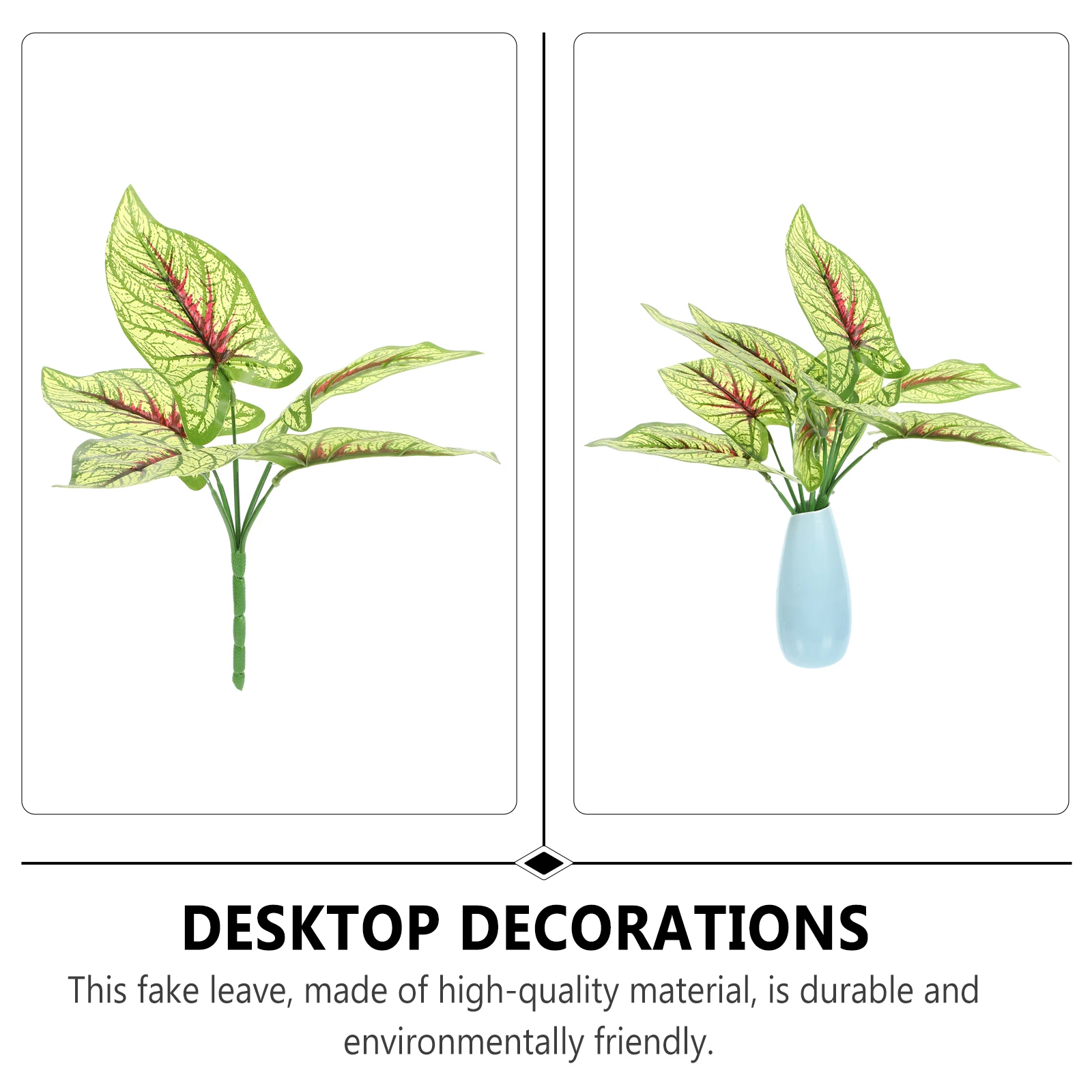 

6Pcs Artificial Green Plant Simulation Leaves Office Desktop Decorative Botanical Ornament