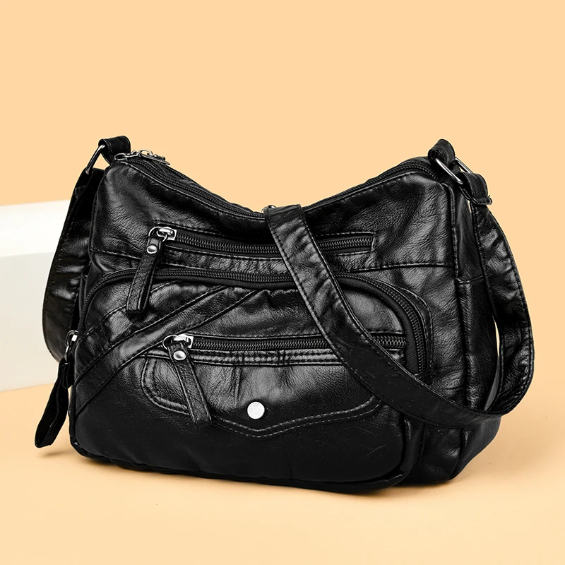 2024 New Large Capacity Luxury Handbags Women Vintage Bags for Women Designer Female Soft PU Leather Shoulder Bags Crossbody Bag image 2