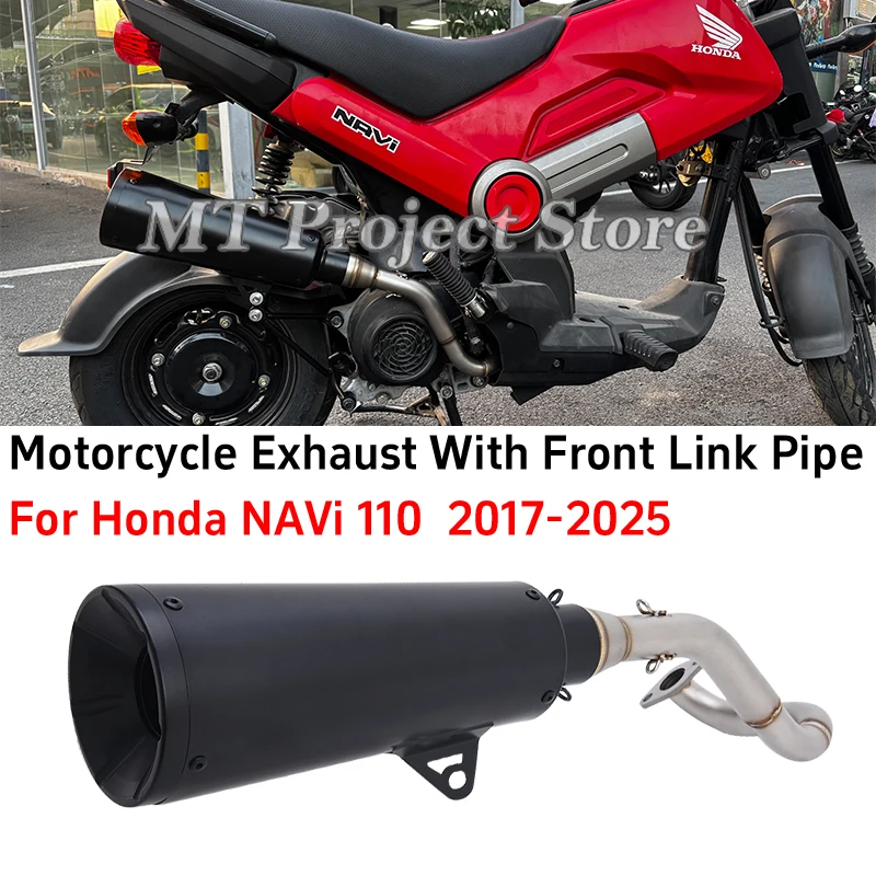 

Motorcycle Exhaust System Escape Front Link Pipe With Muffler Motocross Tube Slip On For Honda NAVi 110 NAVi110 2017 - 2025