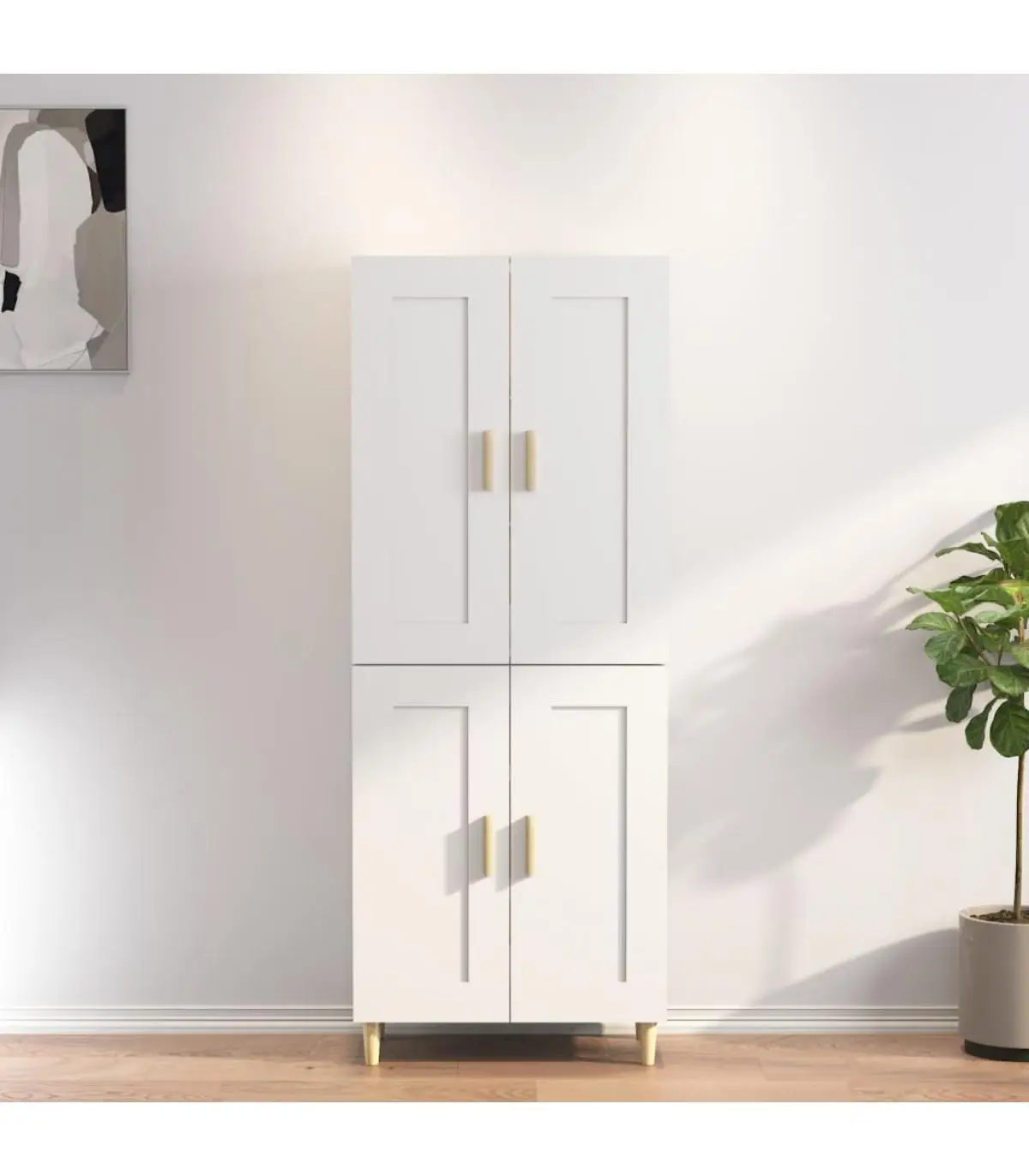 Sideboards high sideboard white plywood 69,5x34x180 cm