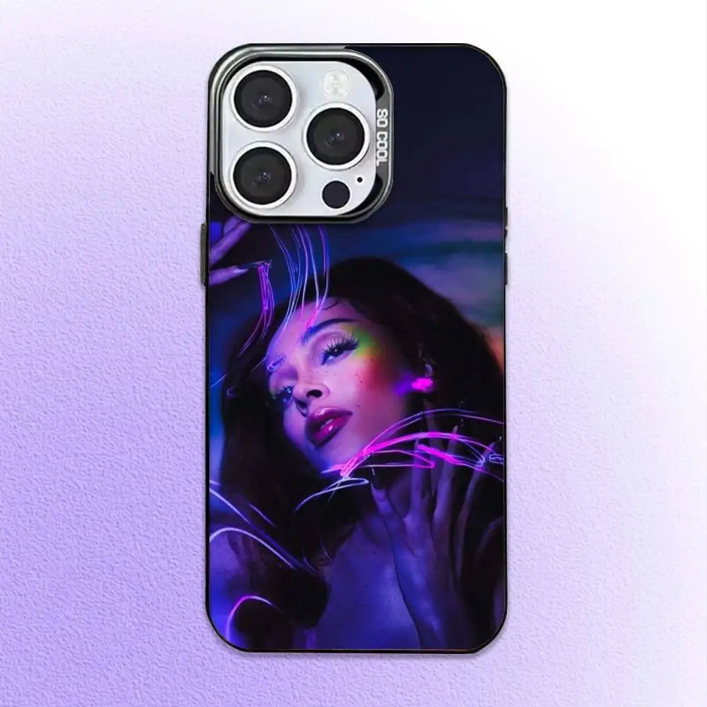 Singer D-Doja Cats Phone Case For iPhone17,16,15,14,13,12,11 Plus,Pro Max Colored Silver Plated Inside Cover