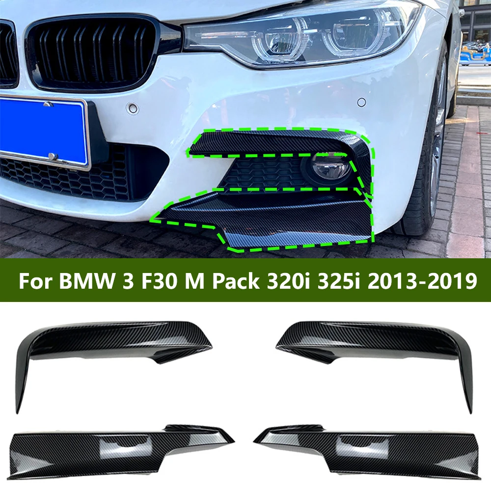 

Car Front Bumper Fog Light Cover Front Wind Blade Corner Modification For BMW 3 F30 M Pack 320i 325i 2013-2019 Car Accessories