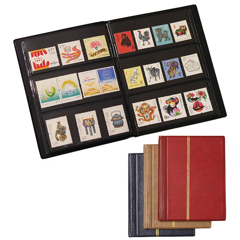 

Postal Stamp Collection Album Book 20 Sheets Double Sided Stamp Collecting Storage Bag Empty Stamp Collection Booklet