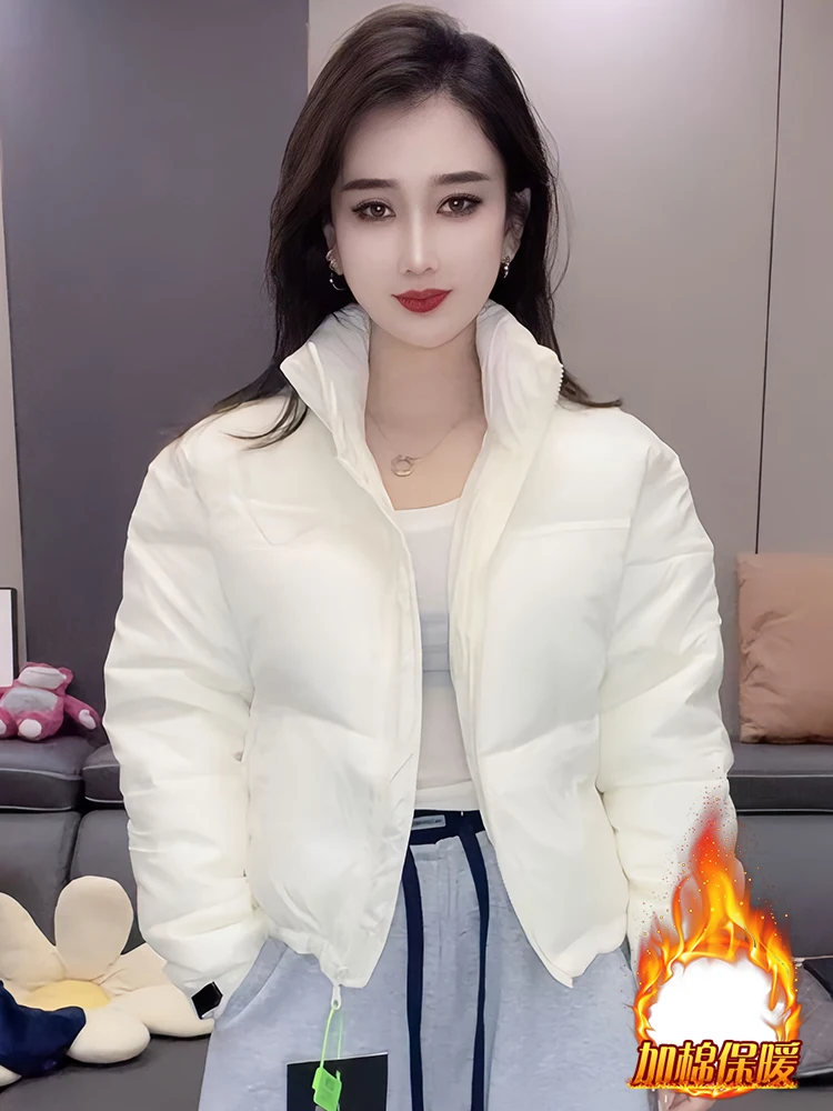 Dames dons katoen Jaet 2025, winter nieuwe ort Thiened warme jas brood Sle Fce gevoerd Koreaanse losse pasvorm lange Sve