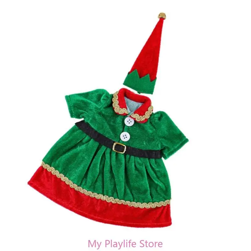 Christmas Elves Wine Bottle Garb, 8 Pack, Holiday Table top Wine Outfits