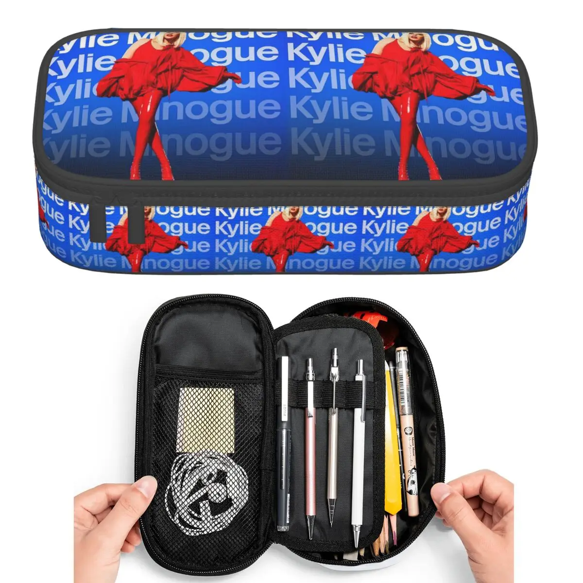 Kylie Minogue Federmäppchen für Schüler, Stiftbox, Bleistiftbeutel, großes Aufbewahrungsbeutel, Stifthalter