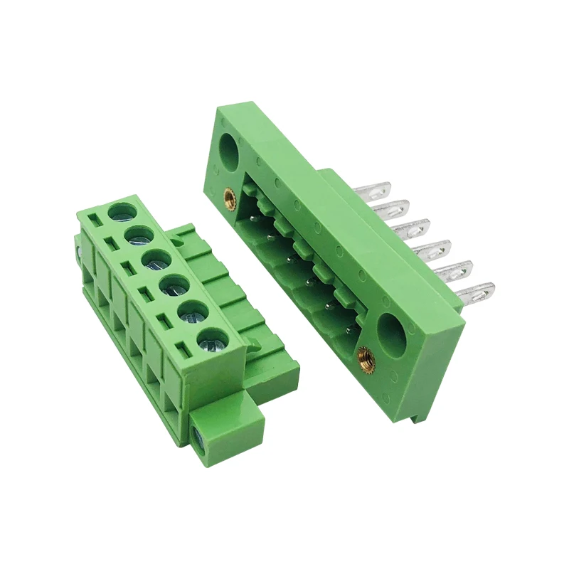 2sets 2EDG 5.08 2/3/4/5/6/7/8Pin Right Angle Line Terminal Plug Type KF2EDGWB 5.08mm Pitch Connector Pcb Screw Terminal Block