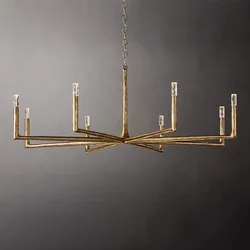 Retro American Old Tree Of 18th Century Copper Crystal LED Chandelier Lustre Suspension Luminaire Lampen For Living Room