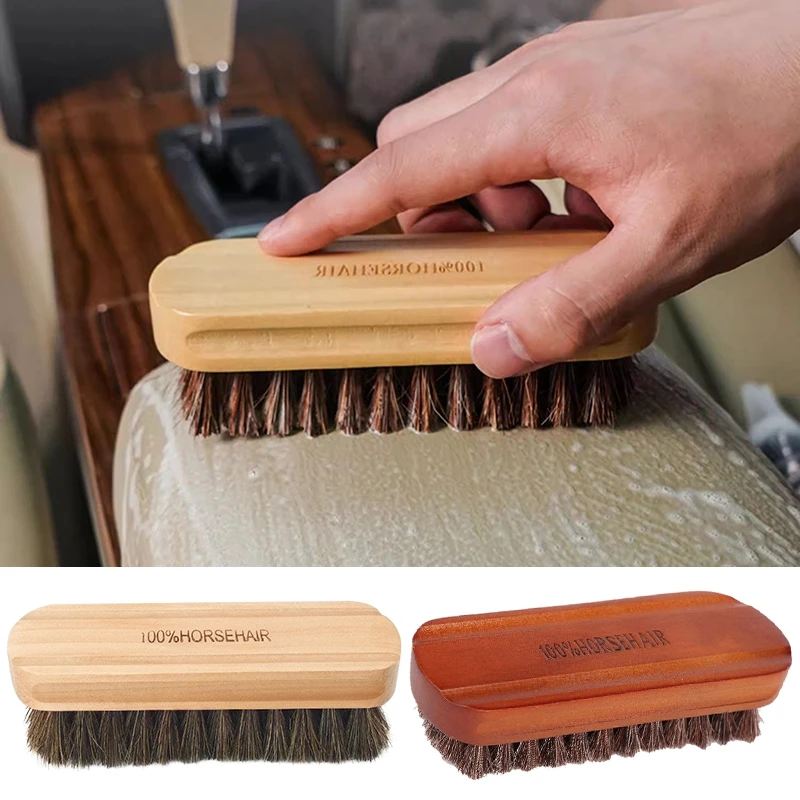 

Horsehair Detailing Brush Car Interior Cleaning Brushes Car Seat Handle Dashboard Leather Washing and Cleaning Tool