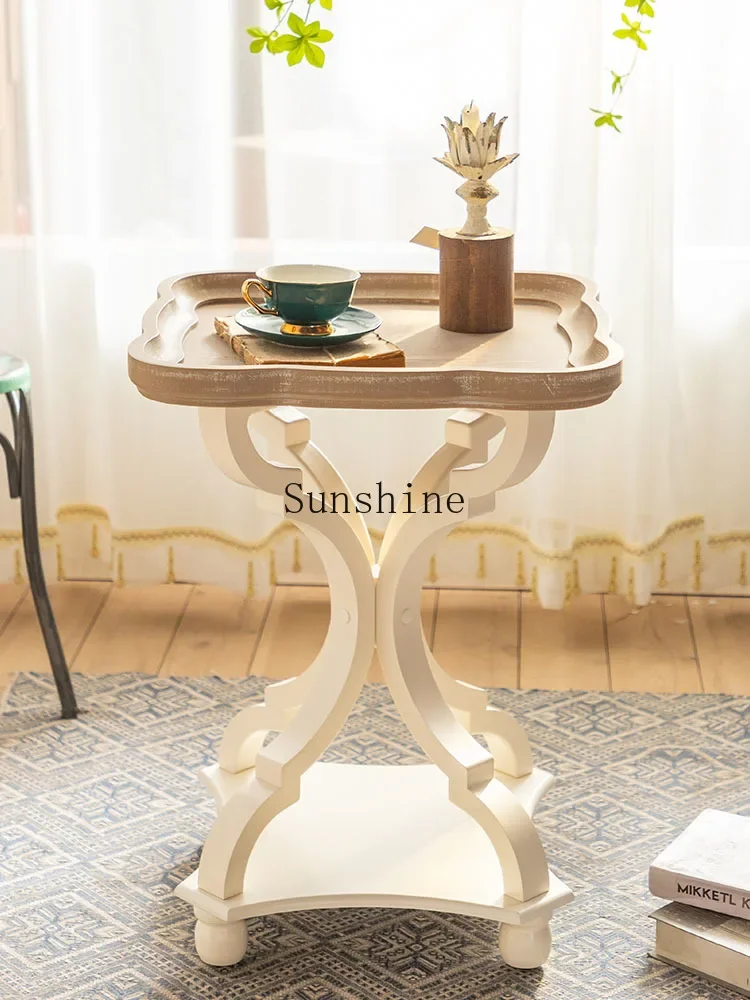 French retro small coffee table petal mini simple corner table