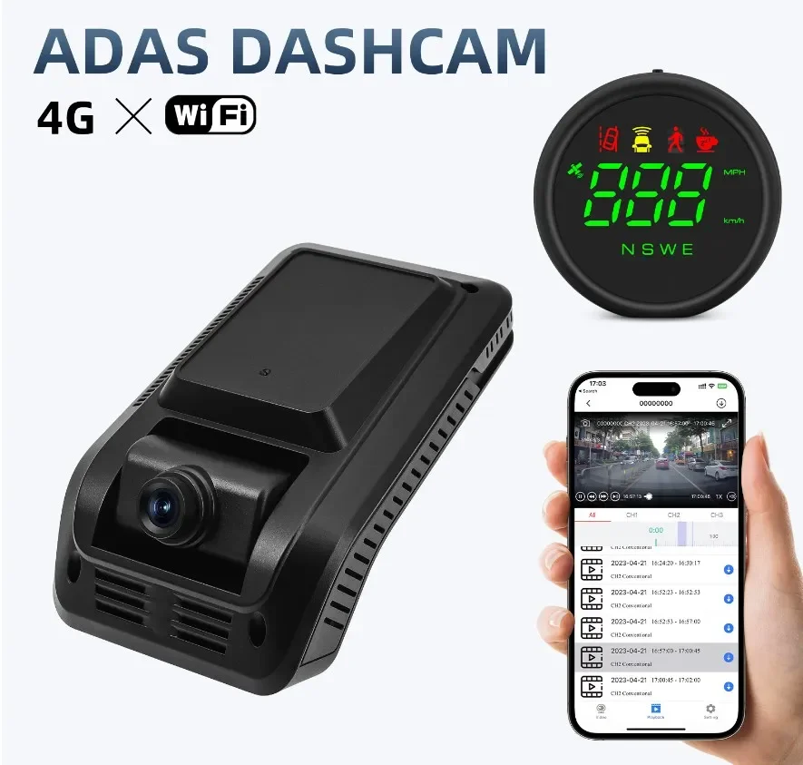 Cámara AI ADAS DSM 2CH 4G para camión, autobús, taxi, coche, Dashcam
