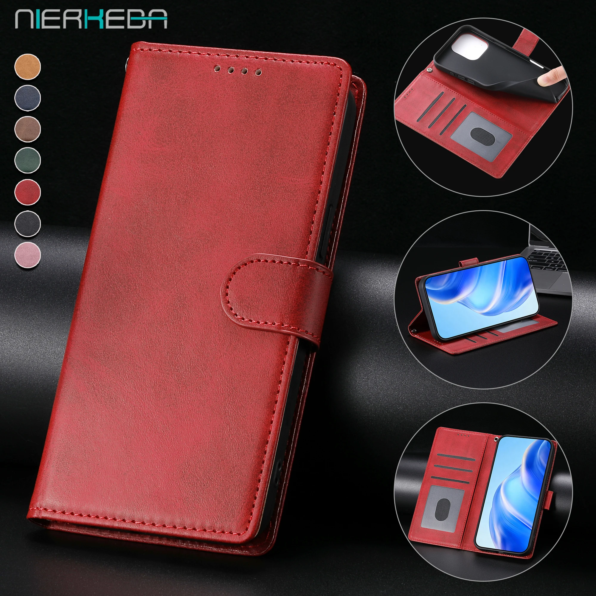 Business-Leder-Flip-Handyhülle für Xiaomi 17T 17 Pro Max 15T 14T 15 Pro Ultra mit magnetischem Kartenfach, Brieftasche und Standfunktion