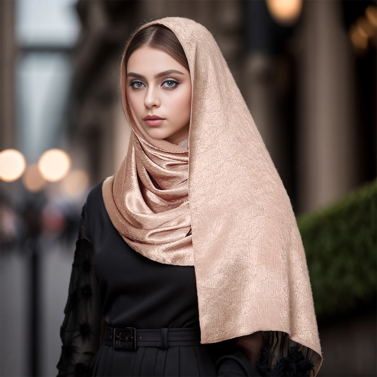 New Arrival Crinkle Satin Silk Muslim Hijabs Scarf For Women Long Shawls Solid Big Size Headscarf Wraps Islamic Headband Turban