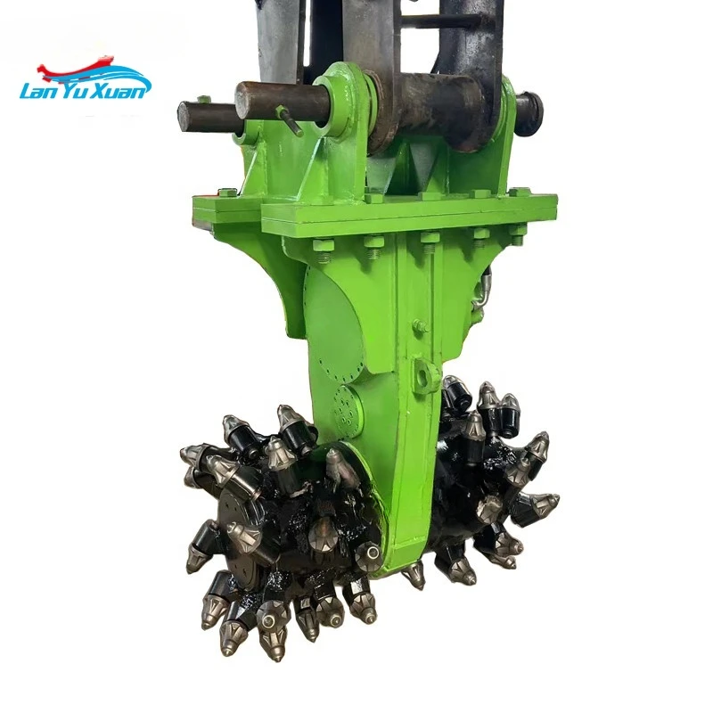 Excavator used hydraulic rotary drum cutter milling machine stone concrete crushing machine with factory price for tunneling