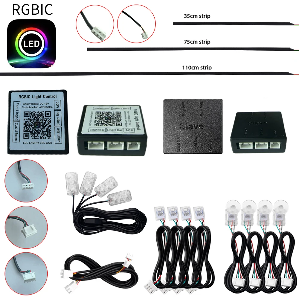 Aplikacja RGBIC „Lampa LED” Symfonia Pełne kolory Streamer LED Akcesoria do oświetlenia otoczenia Taśma 3-przewodowa (4-przewodowa RGB Drzwi/Schowek/Swiatło podłogowe)