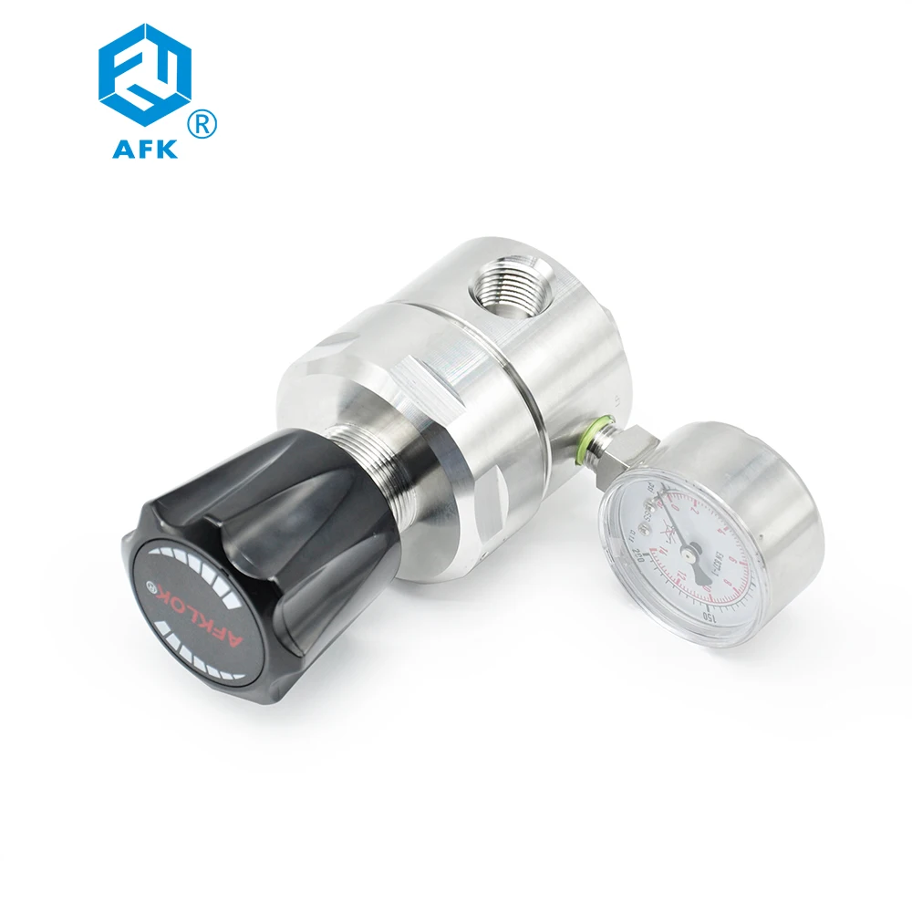 Air Ar NH3 HCL He H2 N2 O2 CO2 Gas Pressure Regulator Single Gauge Single Stage Stainless Steel 316 Pressure Regulator  200psi