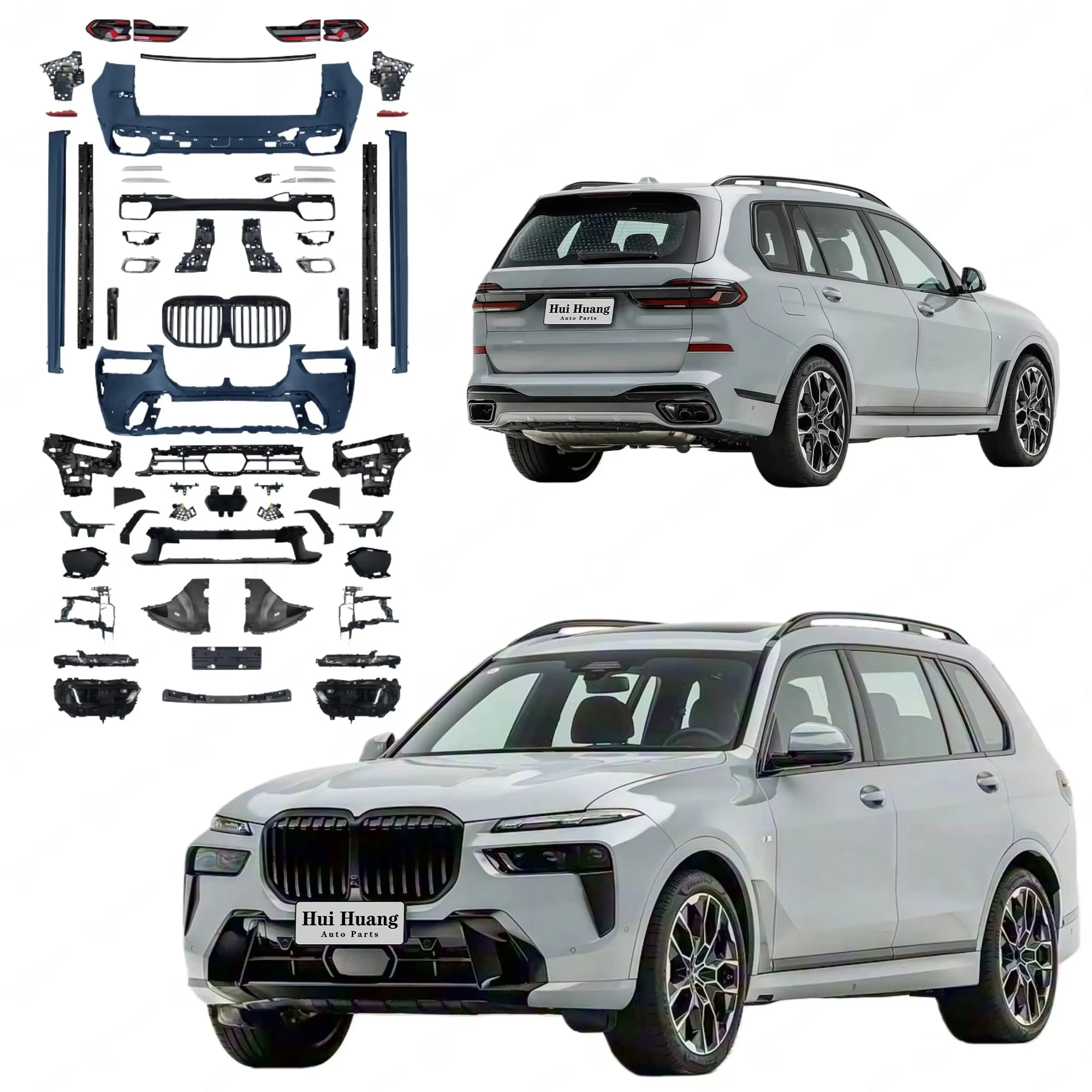 Body Kit for FaceLift with Car Bumpers Headlight Tail Light Rear Lip for  X7 G07 2019-2022 Upgrade to 2023 LCI MT Model