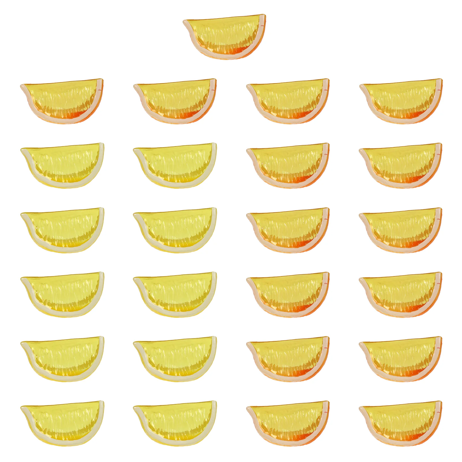 25 Pcs Fake Lemon Wedges Decor Artificial Fruits Model Plastic Home Decoration Faux Lifelike