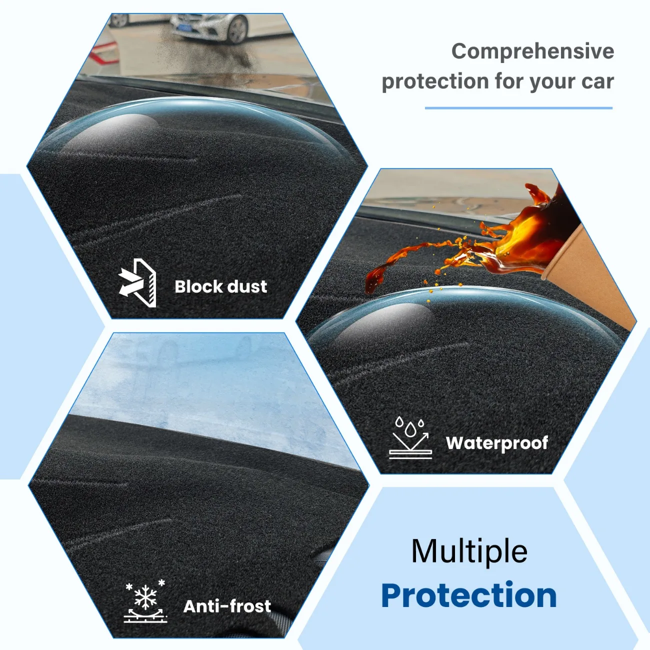Dashboard Cover Mat for Subaru Outback 2020 2021 2022 2023 2024 2025 Accessories Sunshade Glare UV Rays Protector Interior - view 3