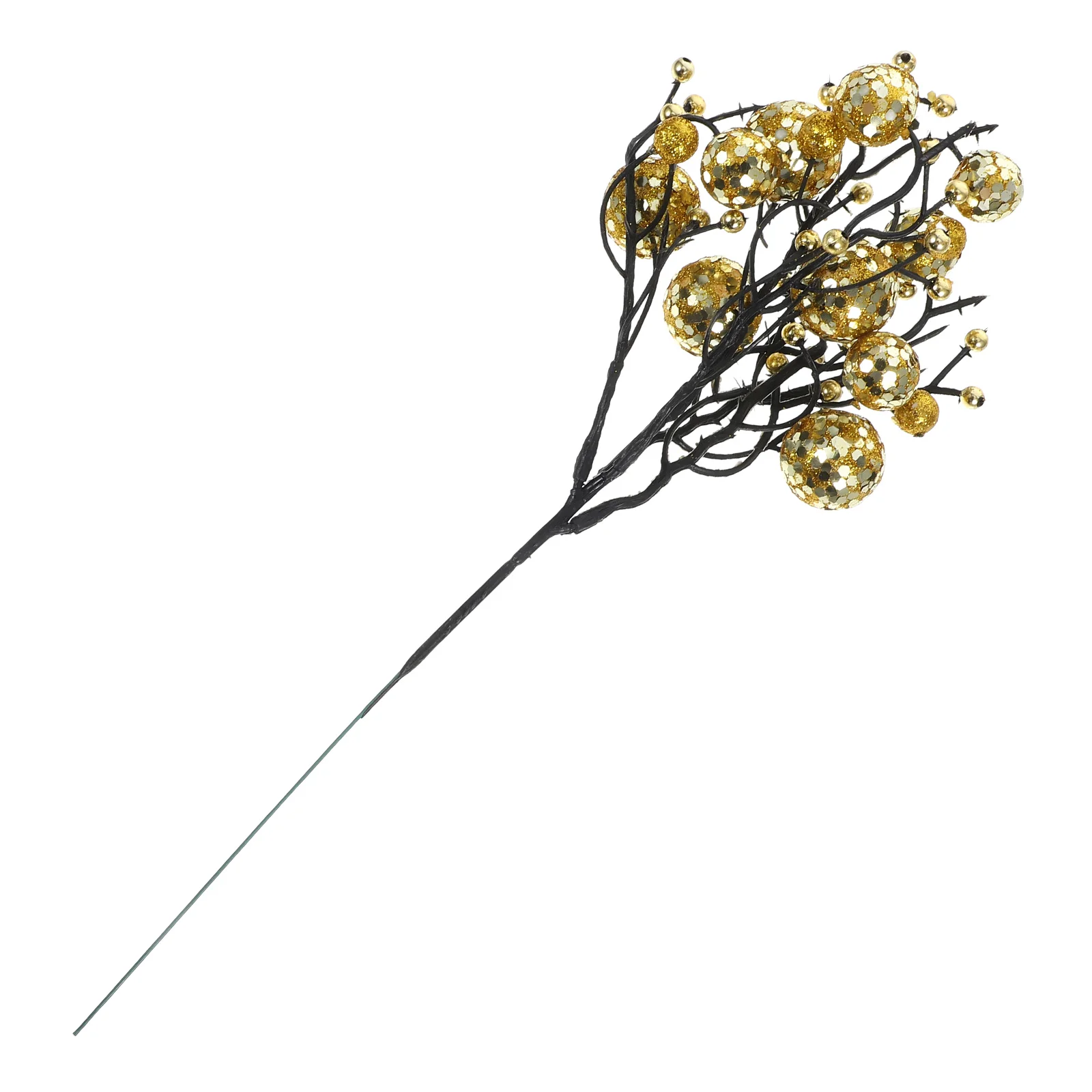 ينبع التوت اللامع الذهبي الاصطناعي البريق زينة عطلة عيد الميلاد شجرة عيد الميلاد يختار لوازم إكليل ذاتية الصنع