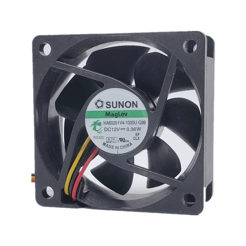 Sunon HA60251V4-1000U-G99 60mm 6025 Fan 12V 0.36W, kipas pendingin suara rendah sunyi daya rendah Maglev