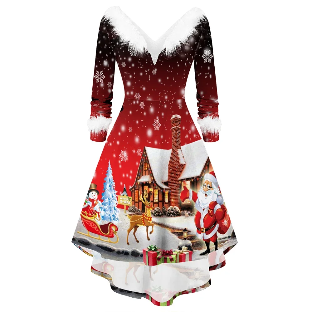 Christmas Dress Women Costumes 2023 Bodycon Elegant Vintage Cosplay Party Long Dresse for Female Clothing Sexy Big Skirt