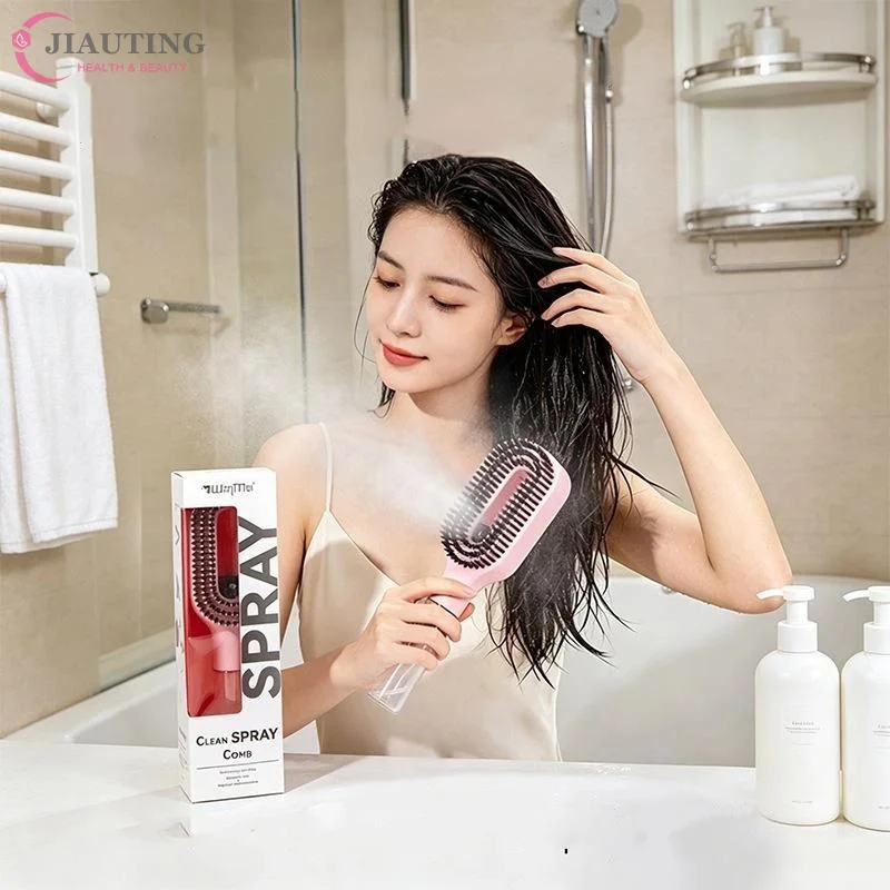 Hairbrush Sprayer Brush 2 In 1 Multi-functional Spray Bottle Comb With Water Spray Detangling Styling Salon Fluffy Modeling Comb