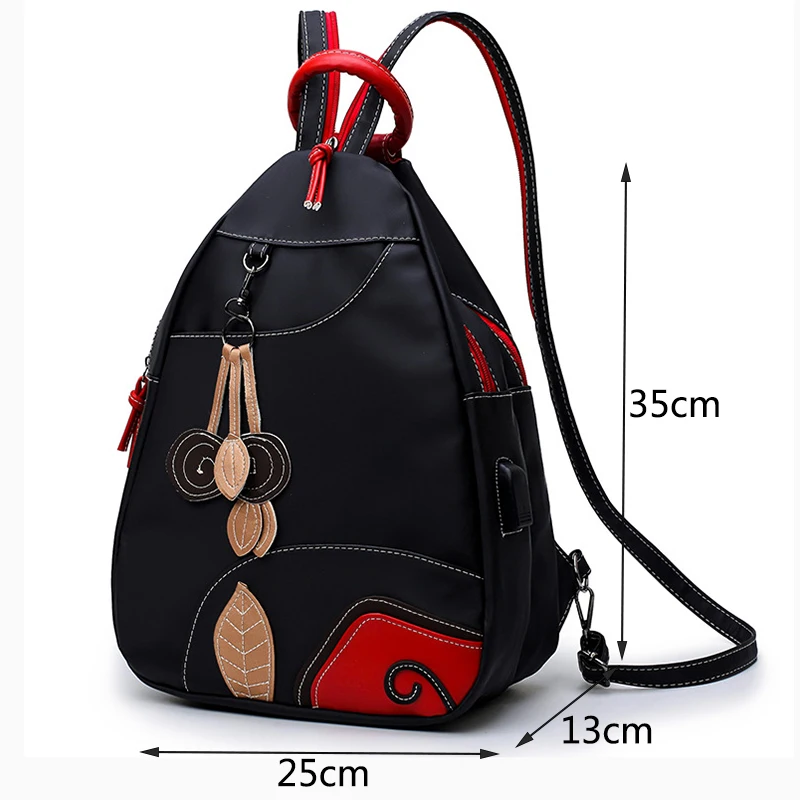 Fashion Women Backpack ,Waterproof Nylon Shoulder Bag, Leisure Travel Luggage Bag ,Outdoor Crossbody Bag ,Student School Bag