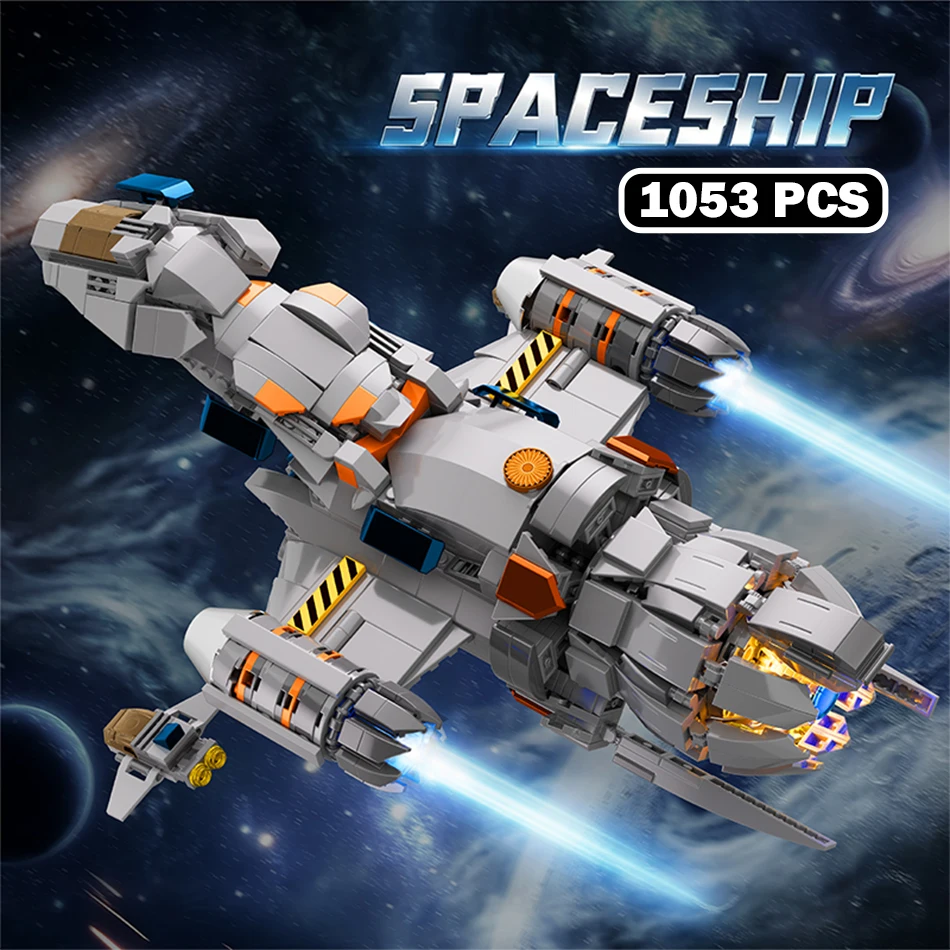 

1053 PCS MOC Galaxy Spaceship Model Building Blocks Space War Fighter Starship Battleship Construction Bricks Toys Adults Gifts