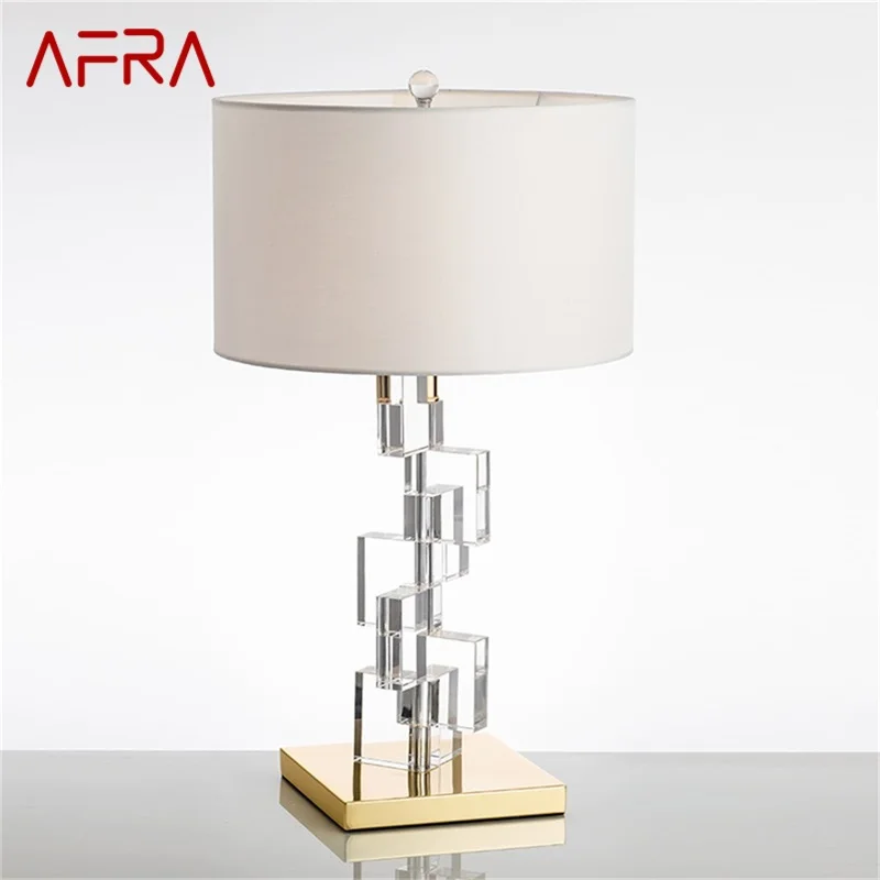 

AFRA Nordic Creative Table Lamp Contemporary Crystal LED Decorative Desk Light for Home Bedside Bedroom