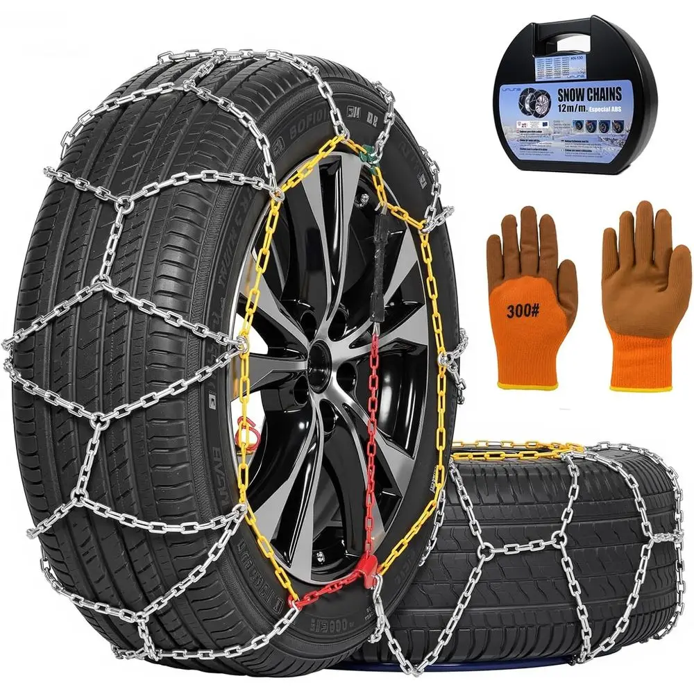 

All-Terrain Adjustable Portable Tire Chains for SUVs, Trucks, and Cars in Sand, Mud, and Ice