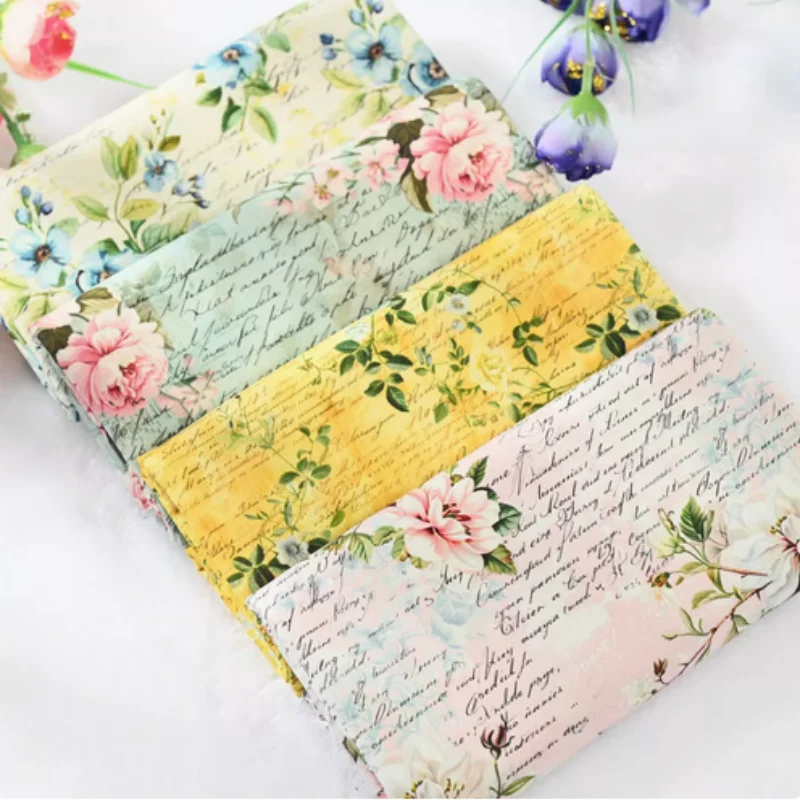 

Thin Oxford Fabric With Retro English Rose Flower print, 100% cotton, handmade, DIY, Bag, Package, Sewing Cloth, CR-152