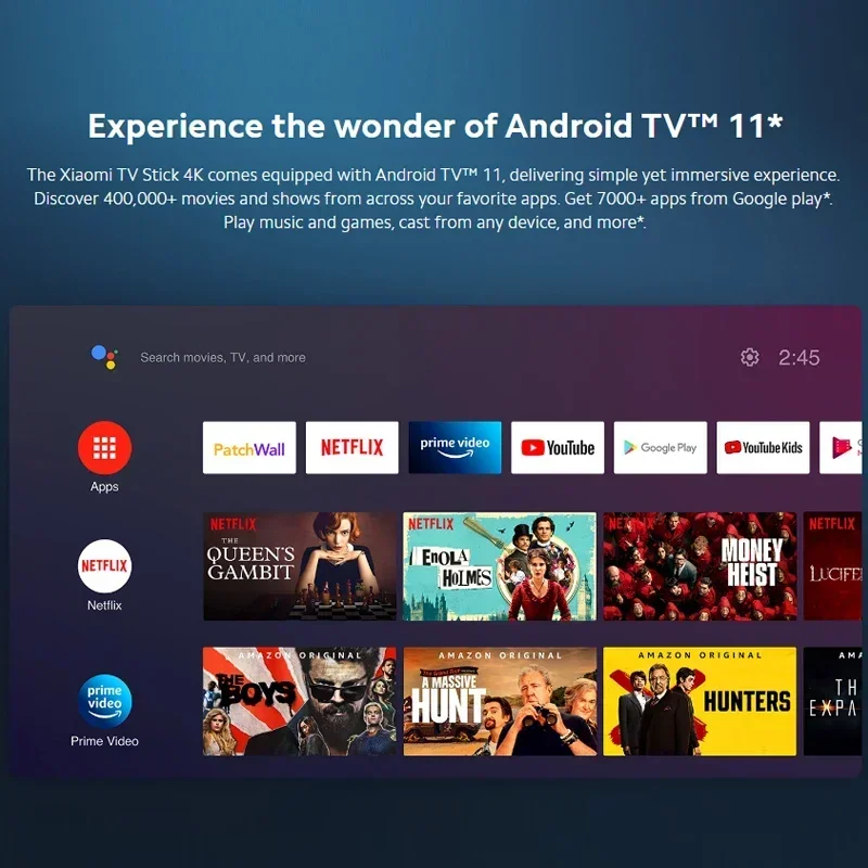 Xiaomi-Smart TV Stick 4K, Android 11, portátil, retransmisión multimedia, varios idiomas, BT5.0, Dongle de TV, estreno mundial