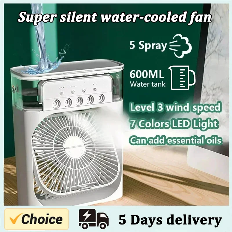 Portable 3 in 1 Fan AIr Conditioner Household Small Air Cooler LED Night Lights Humidifier Air Adjustment Home Fans Dropshipping