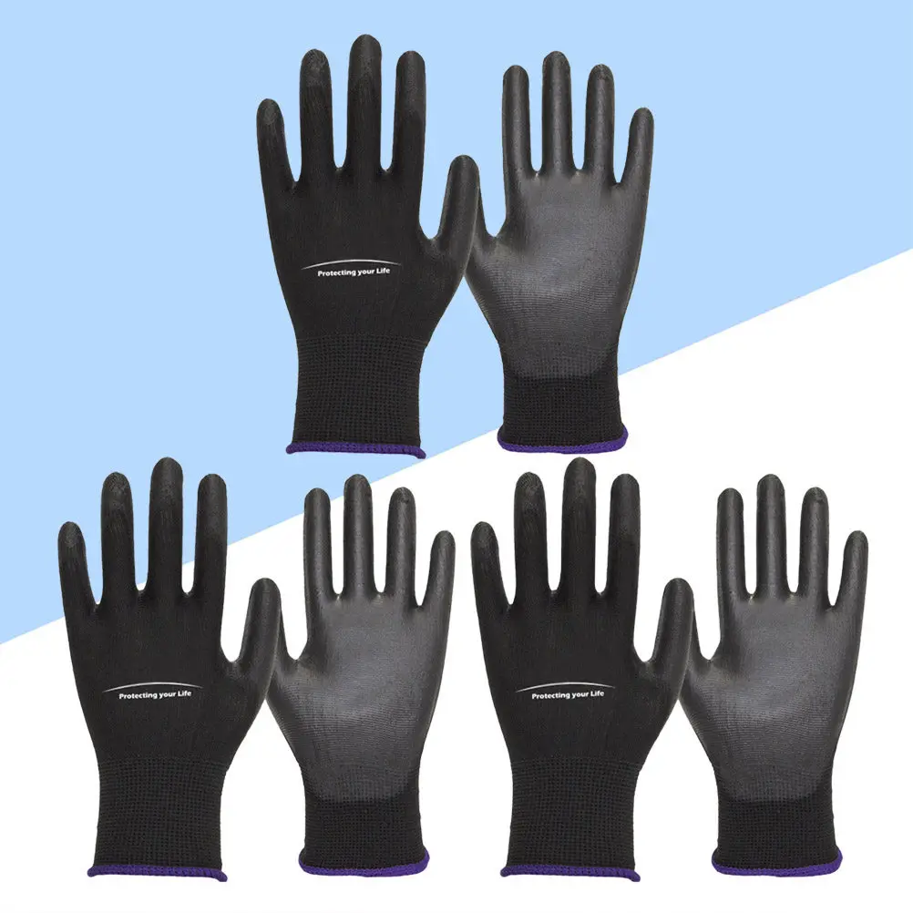 

3Pairs Work Gloves Wear-Resistant Protective Thick Industrial Safety Gloves Multipurpose for Men Women Home Improvement