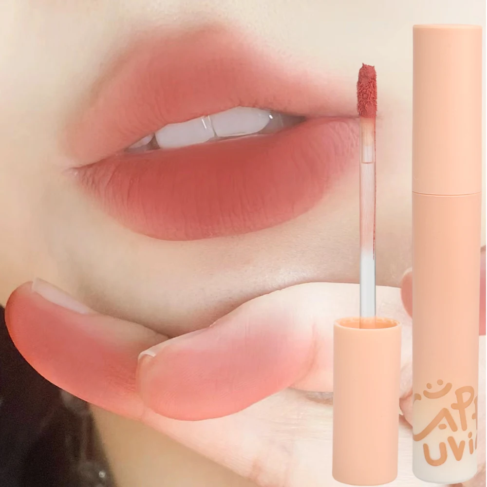 Waterproof Nude Mousse Lip Gloss 3 Colors Easy To Wear Velvet Lip Mud Lasting Red Brown Matte Lips Tint Korean Makeup Cosmetics